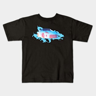 Blue burst 370z Kids T-Shirt